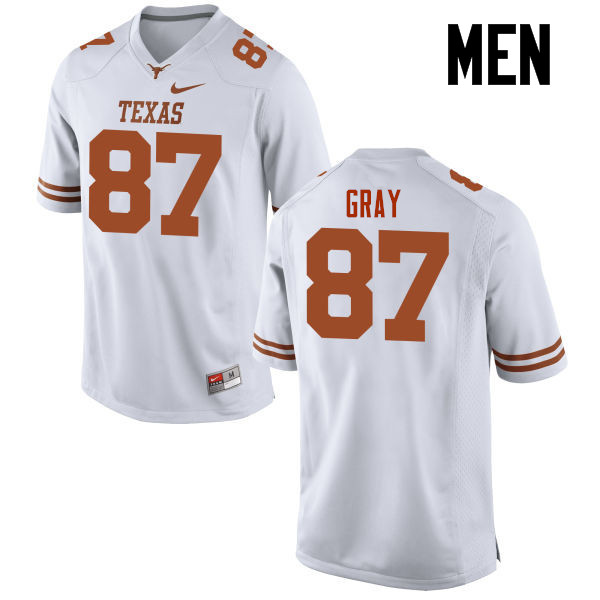 Men #87 Garrett Gray Texas Longhorns College Football Jerseys-White